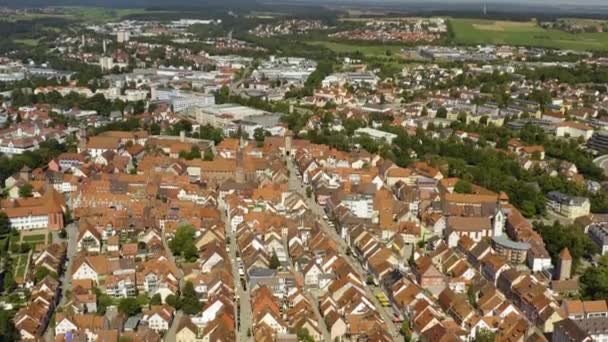 Αεροφωτογραφία Της Παλιάς Πόλης Της Πόλης Villingen Schweningen Στη Γερμανία — Αρχείο Βίντεο