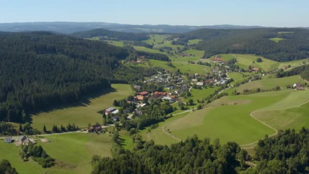 Letecký Pohled Obci Sankt Georgen Německu Černém Lese Slunečného Letního — Stock video