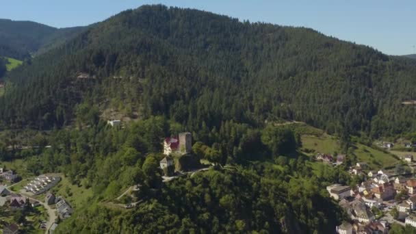 Vista Aérea Ciudad Hornberg Alemania Bosque Negro Día Soleado Verano — Vídeos de Stock