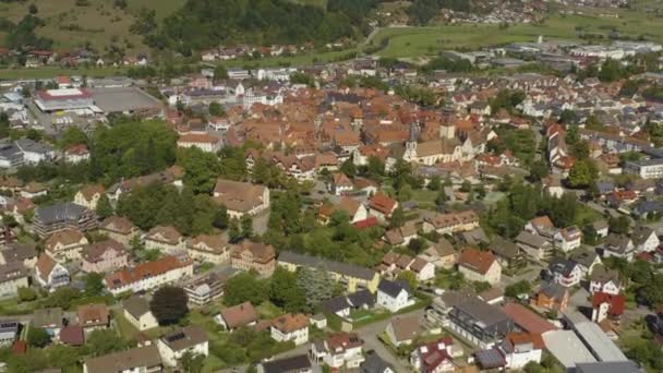 Letecký Pohled Město Haslach Kinzigtal Německu Černém Lese Slunečného Letního — Stock video