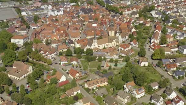 Luchtfoto Van Stad Haslach Kinzigtal Duitsland Het Zwarte Bos Een — Stockvideo