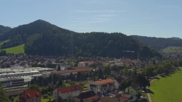 Luchtfoto Van Stad Hausach Kinzigtal Duitsland Het Zwarte Bos Een — Stockvideo