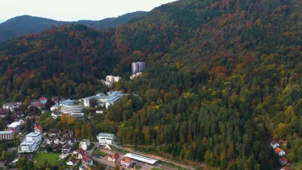 Vue Aérienne Ville Bad Herrenalb Allemagne Par Une Journée Ensoleillée — Video