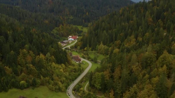 Vue Aérienne Autour Village Bad Rippoldsau Dans Forêt Noire Allemagne — Video