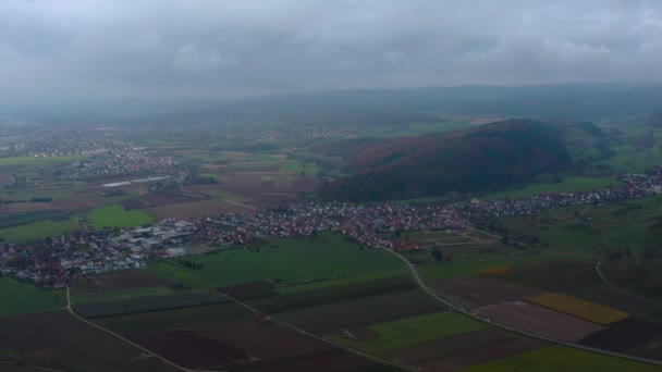 Αεροφωτογραφία Γύρω Από Την Πόλη Denzlingen Κοντά Στο Φράιμπουργκ Της — Αρχείο Βίντεο