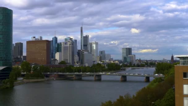 Flying Streets Frankfurt Early Sunday Morning Spring — Stock Video