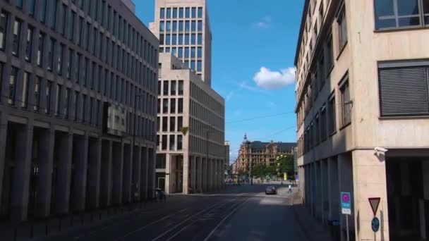 Voler Dans Les Rues Francfort Tôt Dimanche Matin Printemps — Video