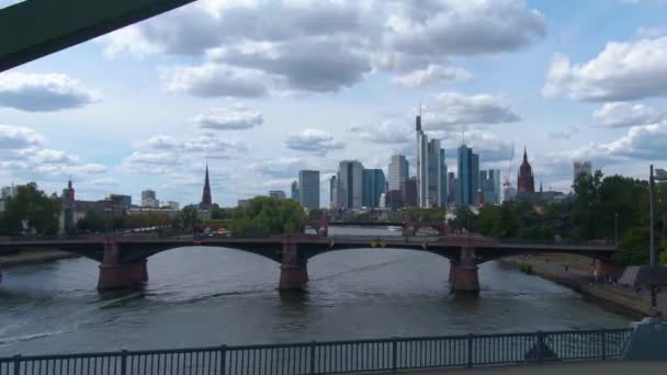 Flying Streets Frankfurt Early Sunday Morning Spring — Stock Video