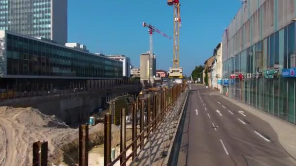 Летающие Улицам Карлсруэ Двухэтажном Автобусе — стоковое видео