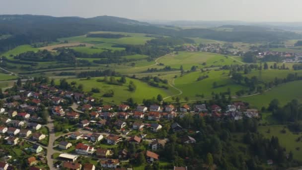 Veduta Aerea Intorno Villaggio Sankt Johann Germania Una Giornata Sole — Video Stock