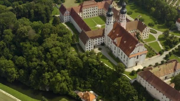 Vedere Aeriană Mănăstirii Obermarchtal Din Germania Într Însorită Vară — Videoclip de stoc
