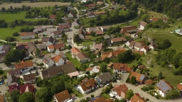 Veduta Aerea Del Villaggio Lauterach Germania Una Giornata Sole Estate — Video Stock