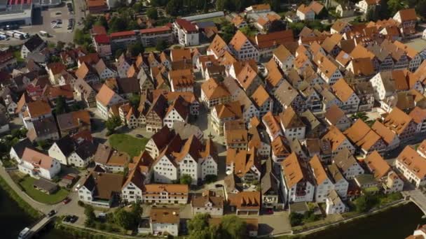 Luftfoto Byen Riedlingen Tyskland Solrig Dag Sommeren – Stock-video