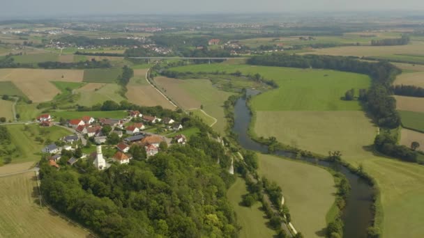 Luftaufnahme Des Klosters Obermarchtal Einem Sonnigen Sommertag — Stockvideo