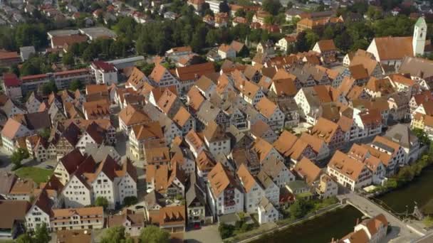 Veduta Aerea Della Città Riedlingen Germania Una Giornata Sole Estate — Video Stock