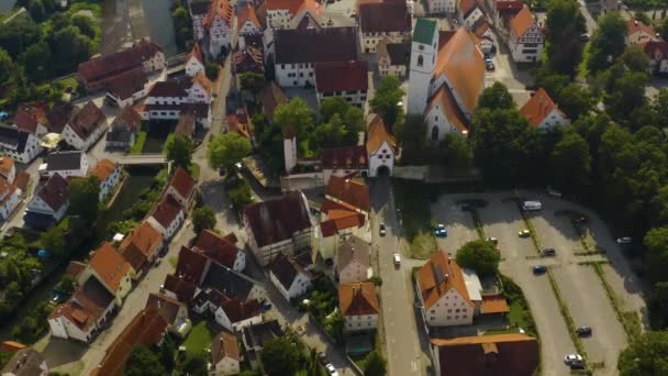 Veduta Aerea Della Città Riedlingen Germania Una Giornata Sole Estate — Video Stock