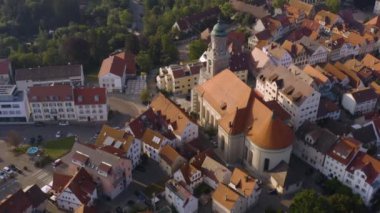 Almanya 'daki Hechingen şehrinin hava görüntüsü