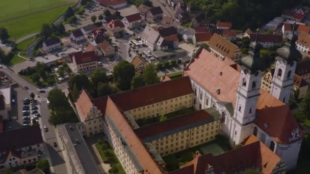 Повітряний Вид Міста Монастиря Цвіфальтен Німеччині — стокове відео