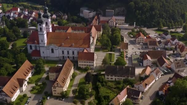 Повітряний Вид Міста Монастиря Цвіфальтен Німеччині — стокове відео