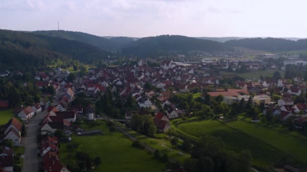 มมองทางอากาศของ City Trochtelfingen ในเยอรมน — วีดีโอสต็อก