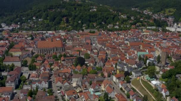 Vzduch Staré Části Města Schwaebisch Gmuend Německu — Stock video