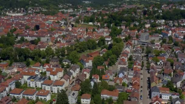 Almanya Nın Schwaebisch Gmuend Kentinin Eski Bölümünün Havası — Stok video