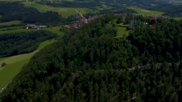 Aerial View Villages Strassdorf Waldstetten Germany — Stock Video
