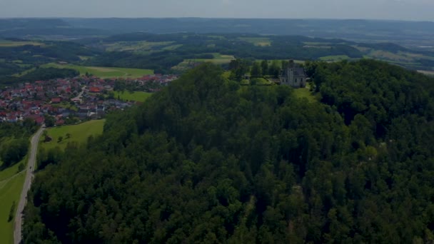 Αεροφωτογραφία Γύρω Από Χωριά Strassdorf Και Waldstetten Στη Γερμανία — Αρχείο Βίντεο