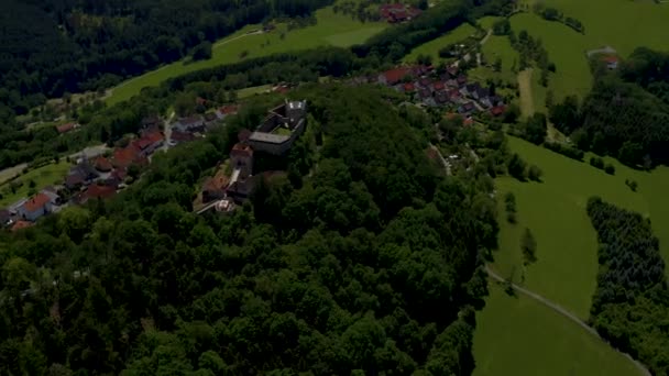 Flygfoto Runt Byarna Strassdorf Och Waldstetten Tyskland — Stockvideo