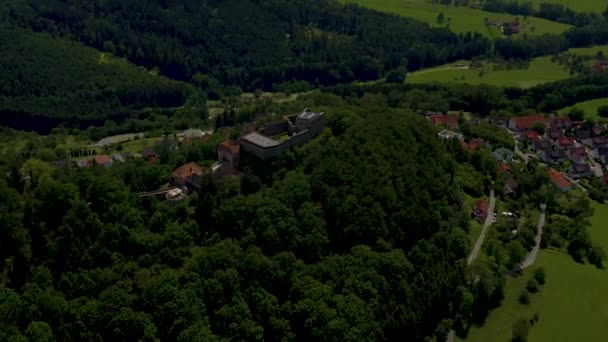 Flygfoto Runt Byarna Strassdorf Och Waldstetten Tyskland — Stockvideo