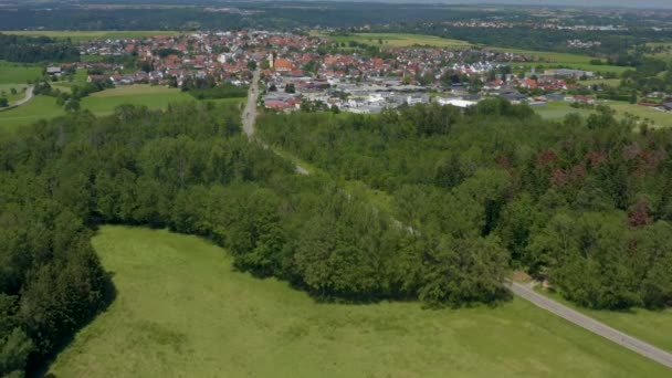 Flygfoto Runt Byarna Strassdorf Och Waldstetten Tyskland — Stockvideo