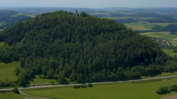 Widok Lotu Ptaka Wokół Wsi Strassdorf Waldstetten Niemczech — Wideo stockowe