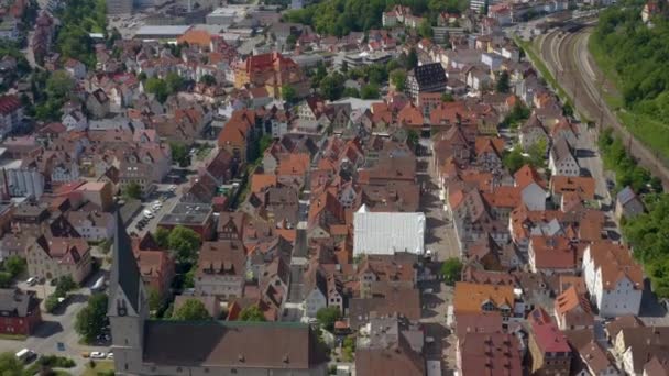 Aereo Della Parte Vecchia Della Città Geislingen Germania — Video Stock
