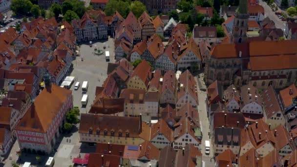 Aérea Parte Antigua Ciudad Schorndorf Alemania Día Soleado — Vídeos de Stock