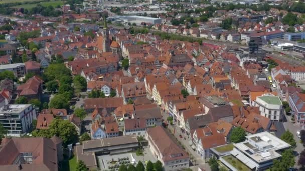 Zdjęcie Starej Części Miasta Schorndorf Niemczech Słoneczny Dzień — Wideo stockowe