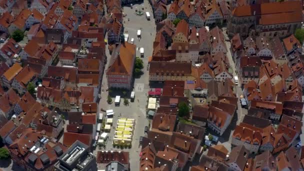 Aerial Din Partea Veche Orașului Schorndorf Germania Într Însorită — Videoclip de stoc