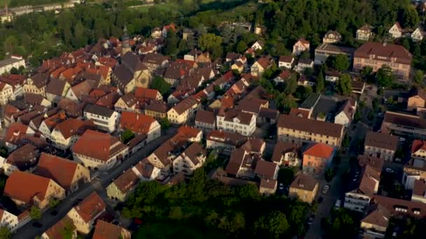 Εναέρια Του Παλαιού Τμήματος Της Πόλης Από Vaihingen Der Enz — Αρχείο Βίντεο