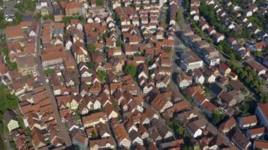 Almanya 'nın Bietigheim-Bissingen kentindeki şehrin eski bölümünün havası..