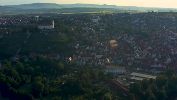 Aerial Parte Antiga Cidade Vaihingen Der Enz Alemanha Numa Manhã — Vídeo de Stock