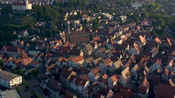 Aerial Parte Antiga Cidade Vaihingen Der Enz Alemanha Numa Manhã — Vídeo de Stock