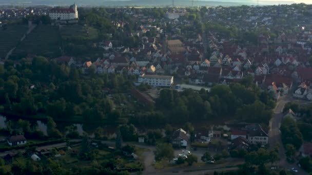 Flygplan Från Den Gamla Delen Staden Från Vaihingen Der Enz — Stockvideo