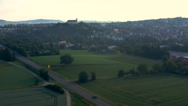 Régi Városrész Levegője Németországi Vaihingen Der Enzből Egy Korán Kelő — Stock videók