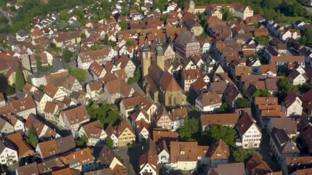 Aerea Della Parte Vecchia Della Città Markgroeningen Germania Una Soleggiata — Video Stock