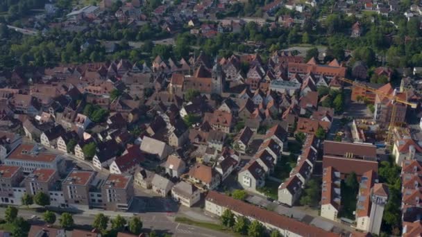 Aérea Parte Antigua Ciudad Bietigheim Bissingen Alemania Día Soleado Primavera — Vídeo de stock