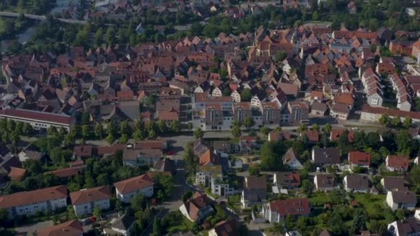 Almanya Nın Bietigheim Bissingen Kentindeki Şehrin Eski Bölümünün Havası — Stok video