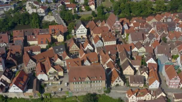 Zdjęcie Starej Części Miasta Besigheim Niemczech Słoneczny Dzień Lata — Wideo stockowe