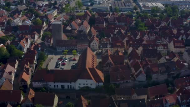Εναέρια Από Παλιό Τμήμα Της Πόλης Στο Besigheim Της Γερμανίας — Αρχείο Βίντεο