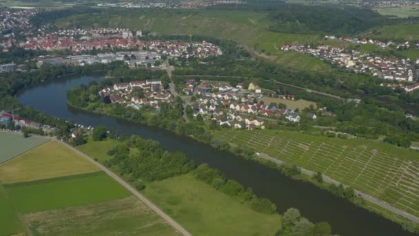 Weinberge Bei Besigheim Deutschland Einem Sonnigen Frühlingstag — Stockvideo