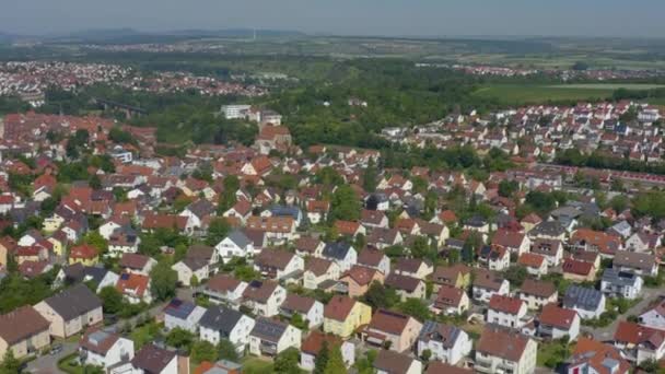 Luftaufnahme Der Altstadt Von Marbach Neckar Deutschland Einem Sonnigen Frühlingstag — Stockvideo