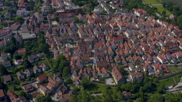 德国Marbach Neckar城旧城区的空中 — 图库视频影像